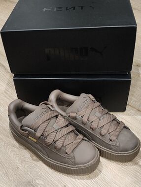 FENTY x PUMA  Brown Suede Low-Top Sneakers